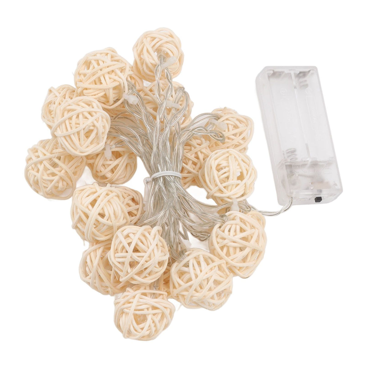 3m Rattan Ball Lantern String Lights 20 Globe Rattan Balls Battery Powered for Wedding Birthdays Decoration