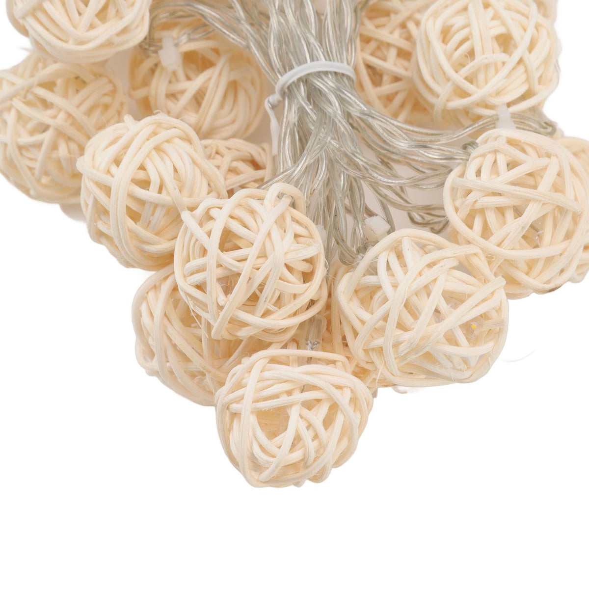 3m Rattan Ball Lantern String Lights 20 Globe Rattan Balls Battery Powered for Wedding Birthdays Decoration