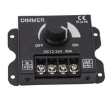 LED Dimmer Single Channel PWM Lighting Stepless Dimming Controller for 5050 3528 Single Color Light Strips DC 12V‑24V 30A - Front View