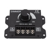 LED Dimmer Single Channel PWM Lighting Stepless Dimming Controller for 5050 3528 Single Color Light Strips DC 12V‑24V 30A