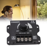 LED Dimmer Single Channel PWM Lighting Stepless Dimming Controller for 5050 3528 Single Color Light Strips DC 12V‑24V 30A - Extra Image