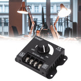 LED Dimmer Single Channel PWM Lighting Stepless Dimming Controller for 5050 3528 Single Color Light Strips DC 12V‑24V 30A