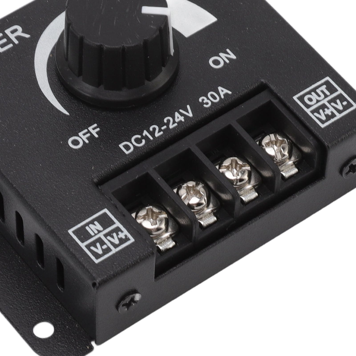 LED Dimmer Single Channel PWM Lighting Stepless Dimming Controller for 5050 3528 Single Color Light Strips DC 12V‑24V 30A