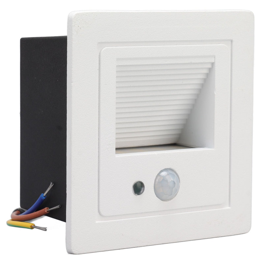 LED Corner Wall Lamp Recessed Warm White Iron Baking Varnish Body Induction Step Light for Stairway 85‑260V