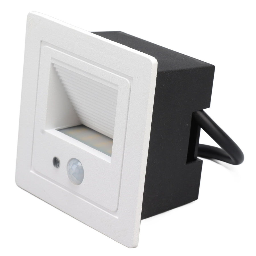 LED Corner Wall Lamp Recessed Warm White Iron Baking Varnish Body Induction Step Light for Stairway 85‑260V