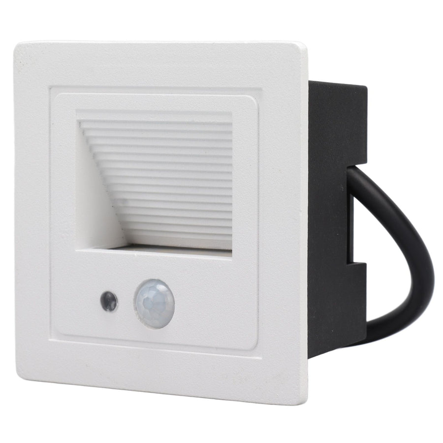 LED Corner Wall Lamp Recessed Warm White Iron Baking Varnish Body Induction Step Light for Stairway 85‑260V