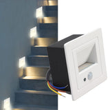 LED Corner Wall Lamp Recessed Warm White Iron Baking Varnish Body Induction Step Light for Stairway 85‑260V