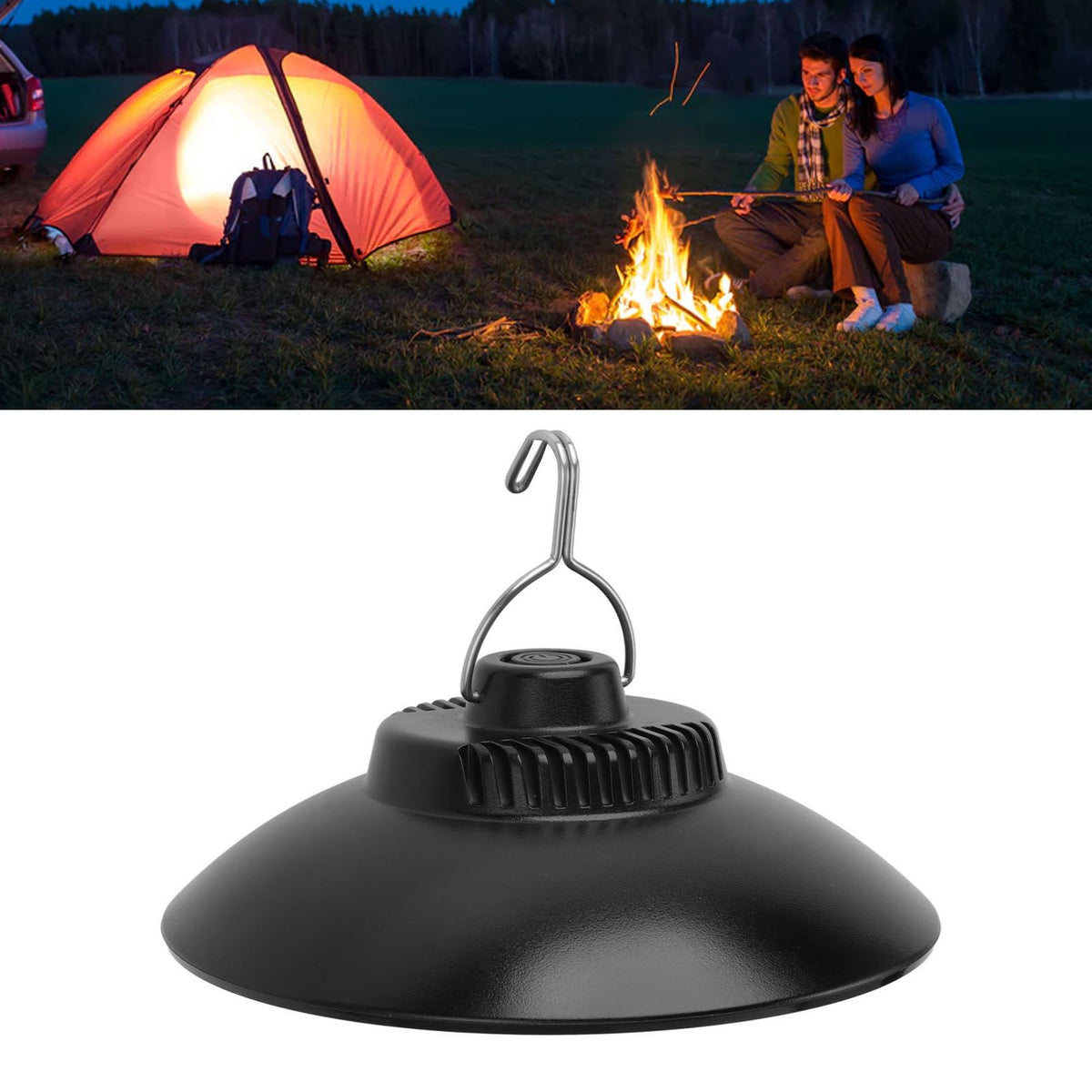LED Tent Light USB Rechargeable 2 Modes Portable LED Camping Lantern with Hook for Outdoor Emergency Power Failure