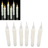 6 Pcs LED Taper Candles Smokeless Reusable Warm Light Long Strip Candle Lights for Parties Weddings Family Gatherings
