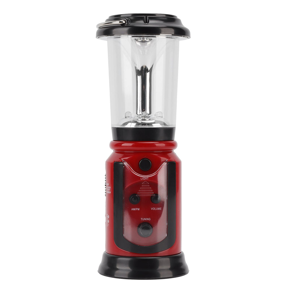 Radio Lantern Hand Crank USB Rechargeable Multi Functional AM FM Emergency Radio LED Flashlight for Camping Hiking Red