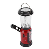 Radio Lantern Hand Crank USB Rechargeable Multi Functional AM FM Emergency Radio LED Flashlight for Camping Hiking Red - Rear View