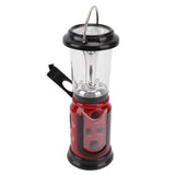 Radio Lantern Hand Crank USB Rechargeable Multi Functional AM FM Emergency Radio LED Flashlight for Camping Hiking Red - Close-Up Angle