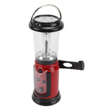 Radio Lantern Hand Crank USB Rechargeable Multi Functional AM FM Emergency Radio LED Flashlight for Camping Hiking Red - Low Angle