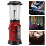 Radio Lantern Hand Crank USB Rechargeable Multi Functional AM FM Emergency Radio LED Flashlight for Camping Hiking Red