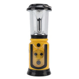 Radio Lantern Hand Crank USB Rechargeable Multi Functional AM FM Emergency Radio LED Flashlight for Camping Hiking Yellow - Front View