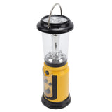 Radio Lantern Hand Crank USB Rechargeable Multi Functional AM FM Emergency Radio LED Flashlight for Camping Hiking Yellow - Rear View