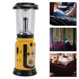 Radio Lantern Hand Crank USB Rechargeable Multi Functional AM FM Emergency Radio LED Flashlight for Camping Hiking Yellow - Extra Image