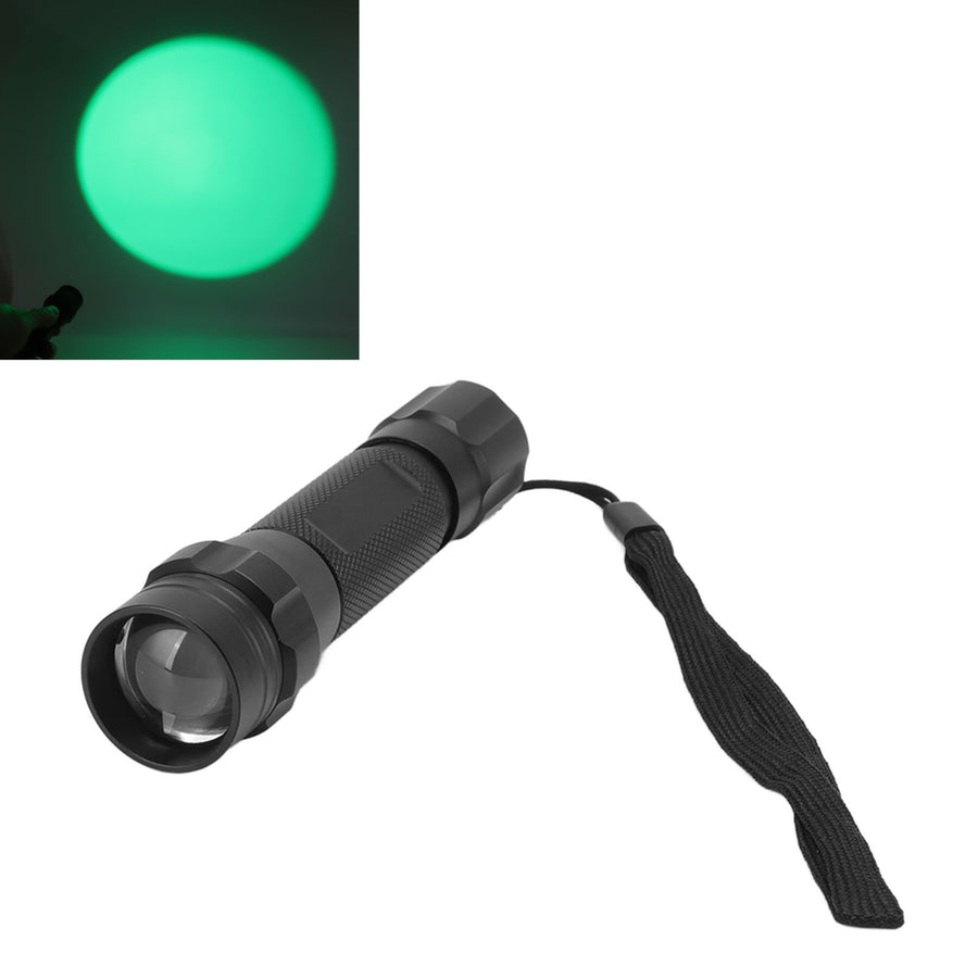 Green Light LED Flashlight Zoomable Portable Single Mode Green Hunting Light Flashlight for Observation Astronomy Camping