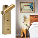 LED Wall Mounted Reading Light Simple Rechargeable Adjustable Angle Bedroom Wall Lamp for Hotel Bedroom 100V‑240V Warm Light