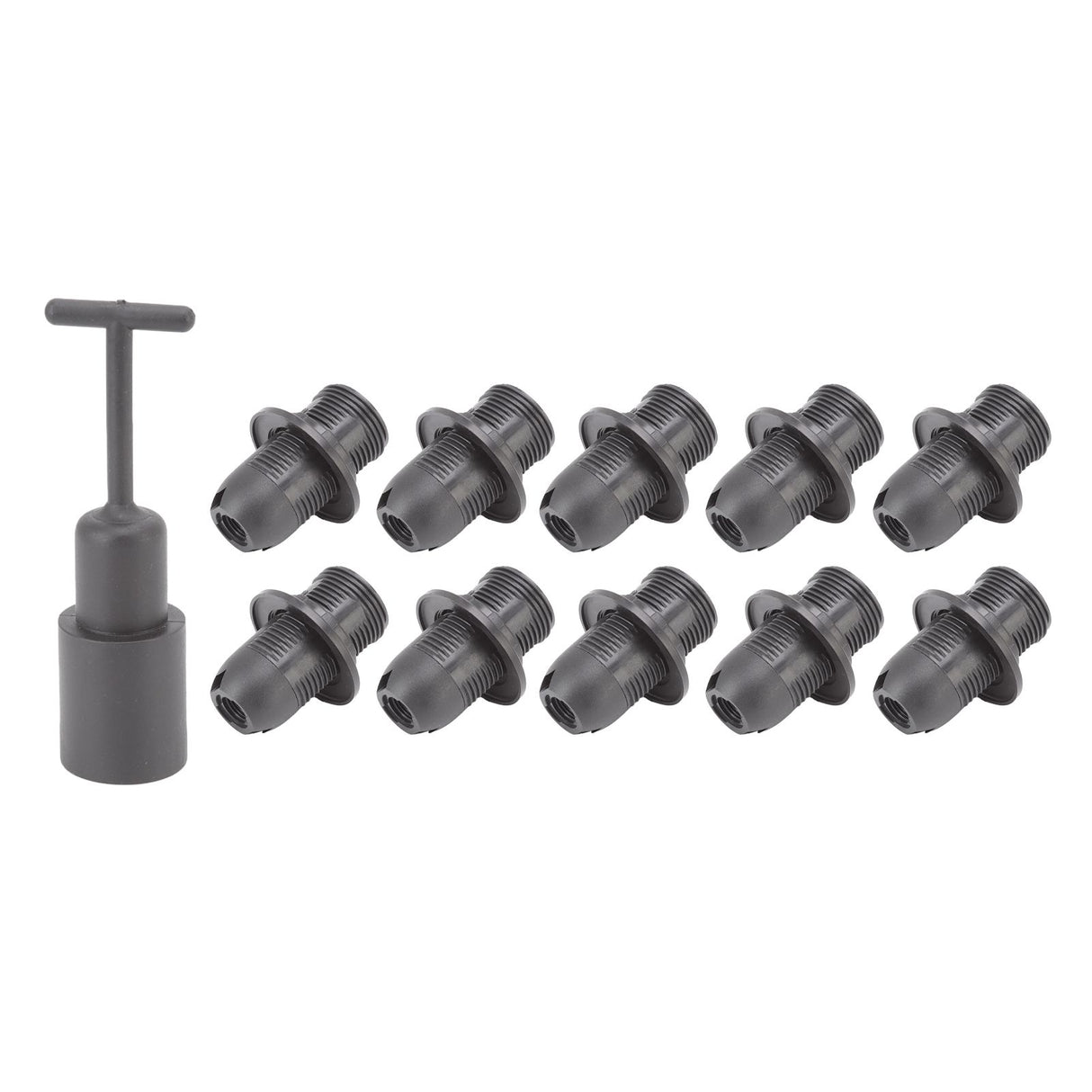 10PCS E14 Lamp Holder ABS with Sleeve High Temperature Resistant Light Socket Base for Home Black