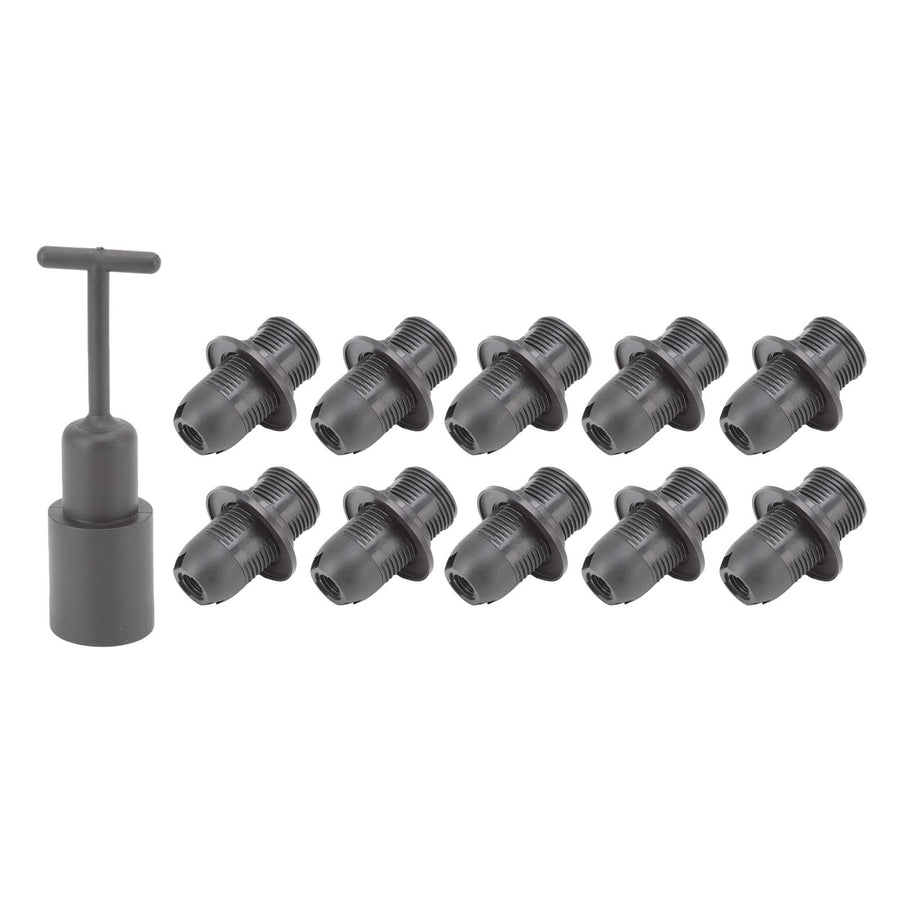 10PCS E14 Lamp Holder ABS with Sleeve High Temperature Resistant Light Socket Base for Home Black