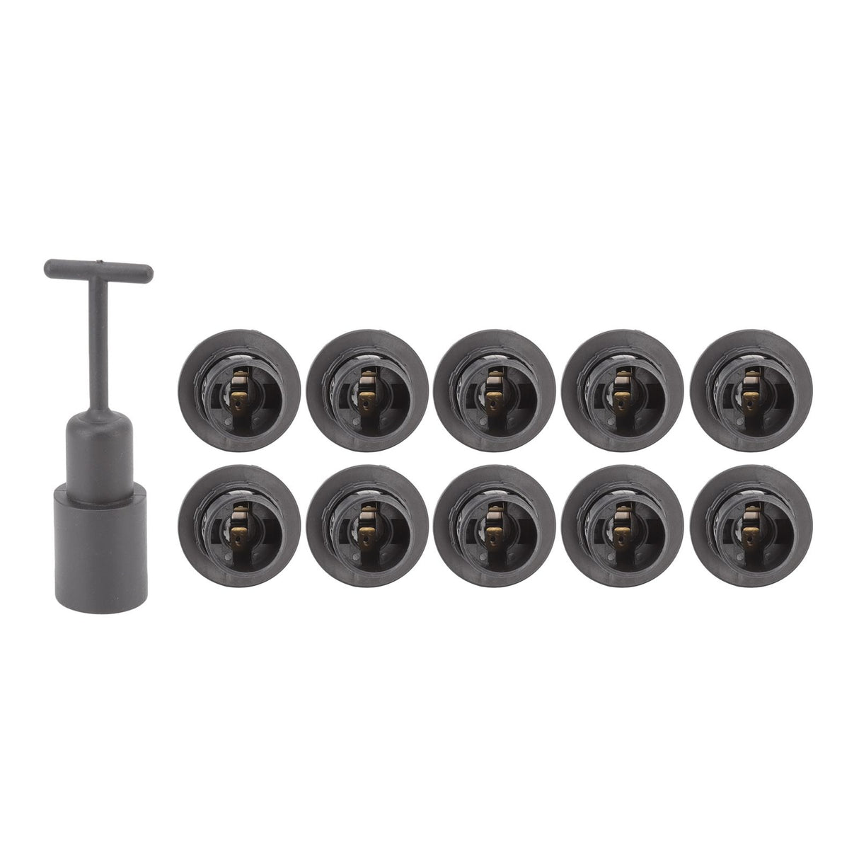 10PCS E14 Lamp Holder ABS with Sleeve High Temperature Resistant Light Socket Base for Home Black