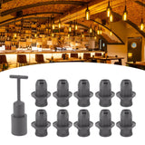 10PCS E14 Lamp Holder ABS with Sleeve High Temperature Resistant Light Socket Base for Home Black - Extra Image
