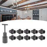 10PCS E14 Lamp Holder ABS with Sleeve High Temperature Resistant Light Socket Base for Home Black