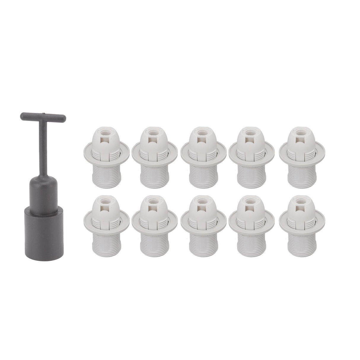 10PCS E14 Lamp Holder ABS with Sleeve High Temperature Resistant Light Socket Base for Home White