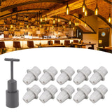 10PCS E14 Lamp Holder ABS with Sleeve High Temperature Resistant Light Socket Base for Home White - Extra Image