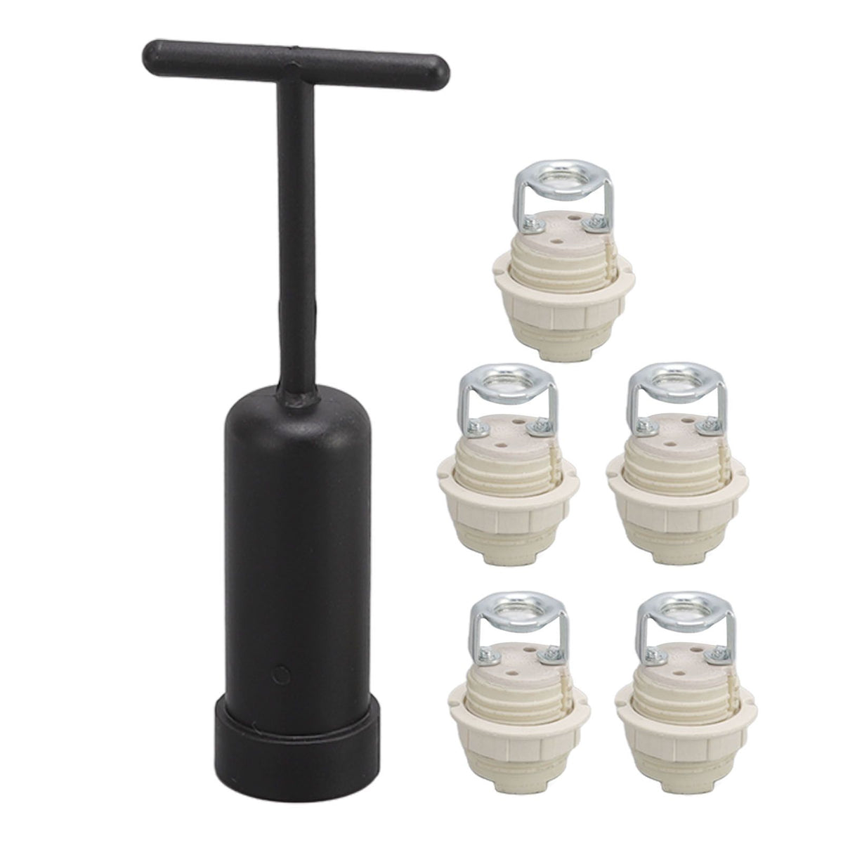 G9 Ceramic Lamp Holder Bulb Base Socket Light Holder with Zinc Alloy M10 Ring for Home Bedroom