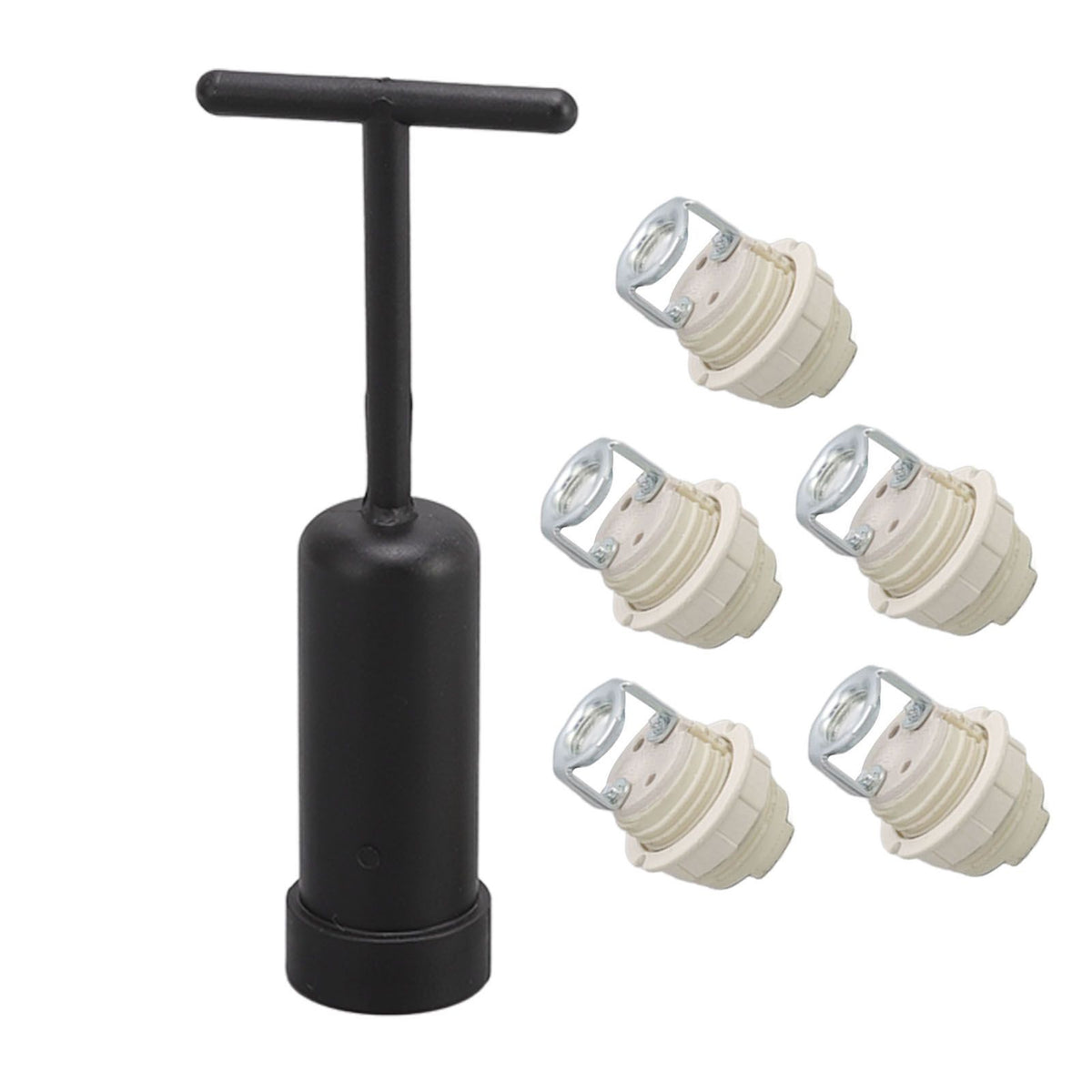 G9 Ceramic Lamp Holder Bulb Base Socket Light Holder with Zinc Alloy M10 Ring for Home Bedroom