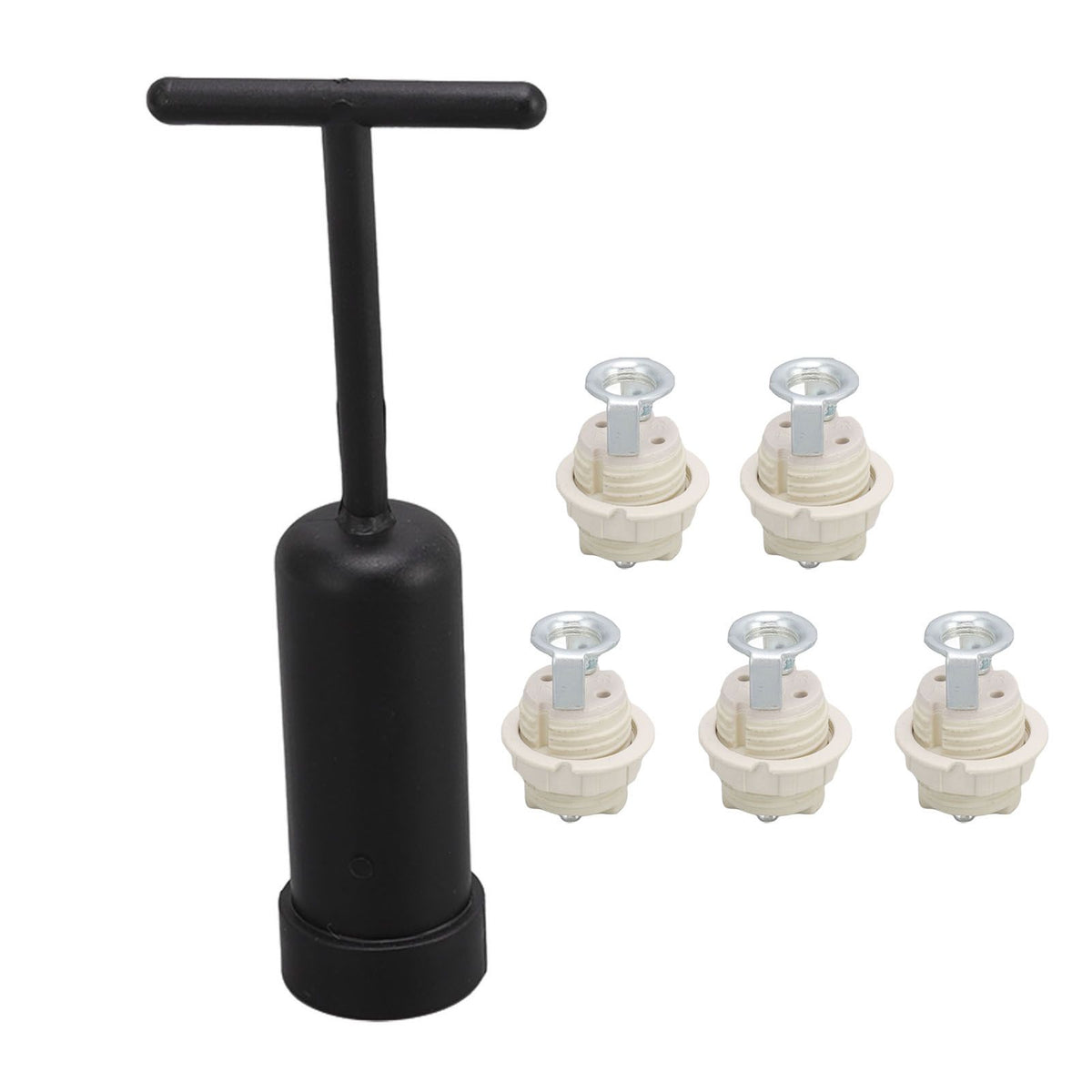 G9 Ceramic Lamp Holder Bulb Base Socket Light Holder with Zinc Alloy M10 Ring for Home Bedroom