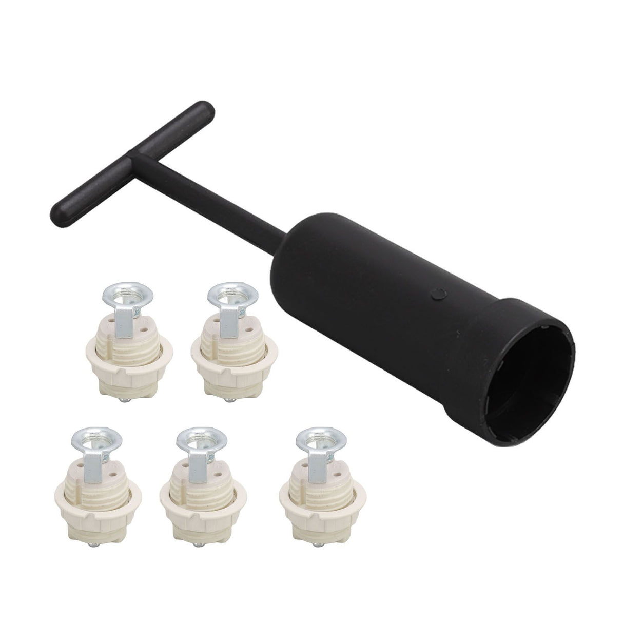 G9 Ceramic Lamp Holder Bulb Base Socket Light Holder with Zinc Alloy M10 Ring for Home Bedroom