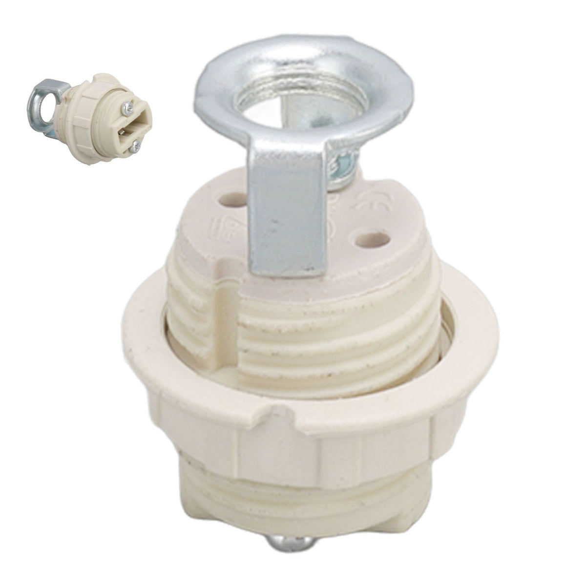G9 Ceramic Lamp Holder Bulb Base Socket Light Holder with Zinc Alloy M10 Ring for Home Bedroom