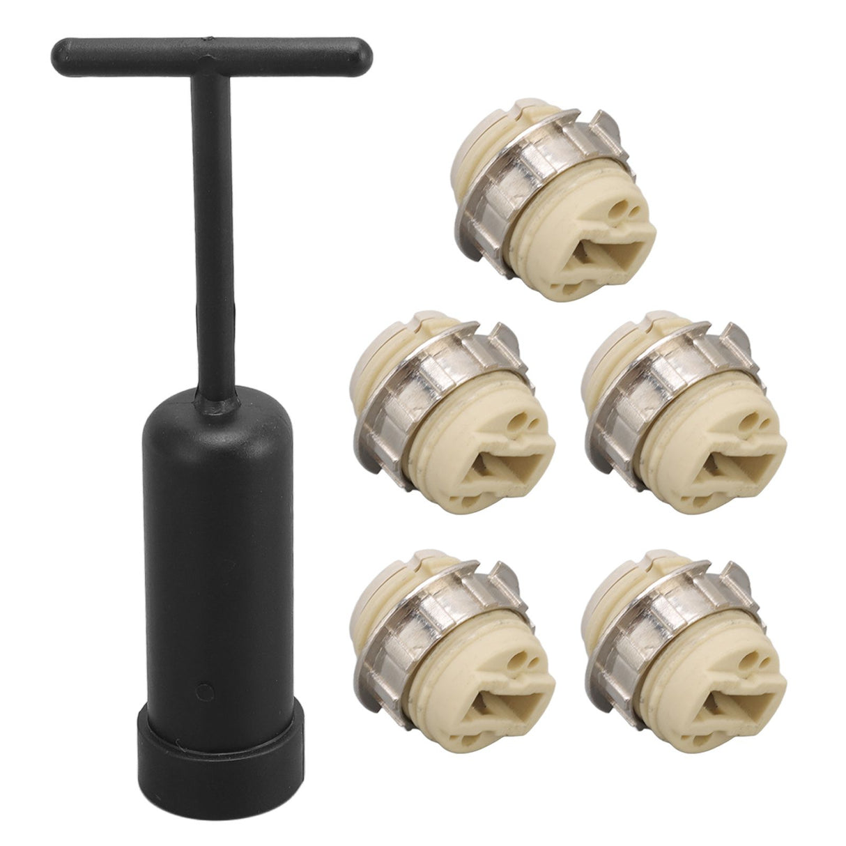 5Pcs G9 Ceramic Lamp Holder Temperature Resistance Zinc Alloy Ring Light Bulb Base Socket with Socket Ring Removal Tool