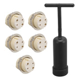 5Pcs G9 Ceramic Lamp Holder Temperature Resistance Zinc Alloy Ring Light Bulb Base Socket with Socket Ring Removal Tool - Close-Up Angle