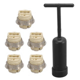 5Pcs G9 Ceramic Lamp Holder Temperature Resistance Zinc Alloy Ring Light Bulb Base Socket with Socket Ring Removal Tool