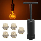5Pcs G9 Ceramic Lamp Holder Temperature Resistance Zinc Alloy Ring Light Bulb Base Socket with Socket Ring Removal Tool - Extra Image