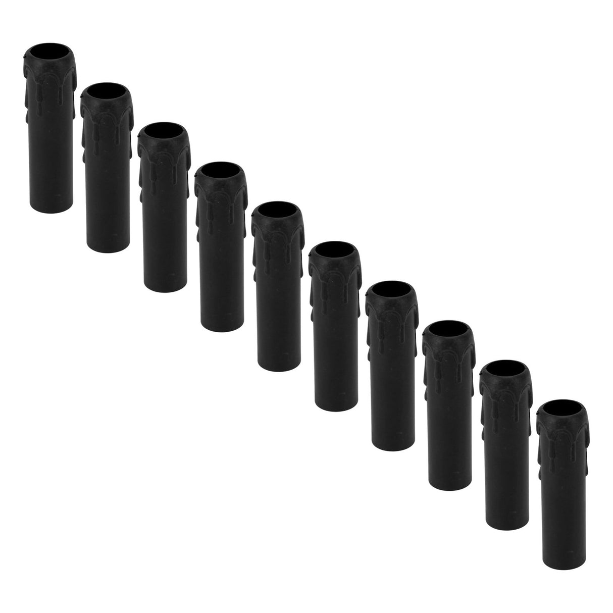 10pcs 4 Inch Candle Covers Sleeves Simulation Vintage Wax Drop Candle Socket Covers for Chandelier Black