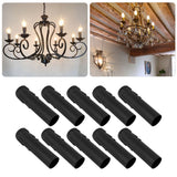 10pcs 4 Inch Candle Covers Sleeves Simulation Vintage Wax Drop Candle Socket Covers for Chandelier Black