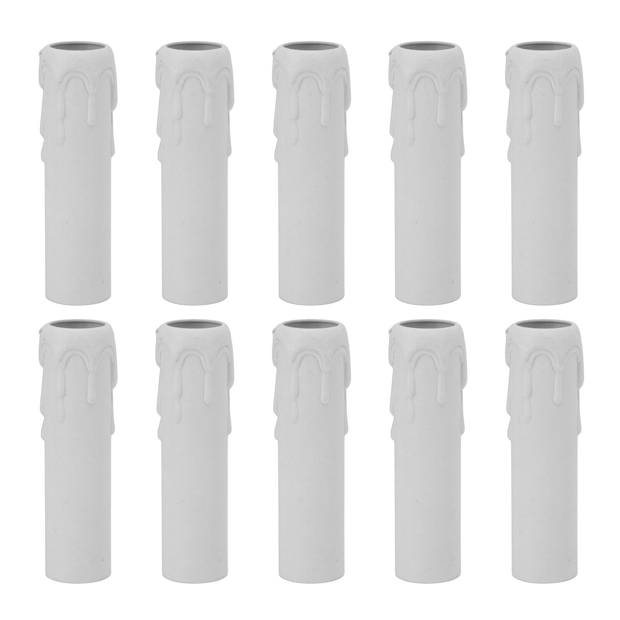 10pcs 4 Inch Candle Covers Sleeves Simulation Vintage Wax Drop Candle Socket Covers for Chandelier White