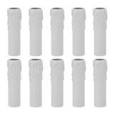 10pcs 4 Inch Candle Covers Sleeves Simulation Vintage Wax Drop Candle Socket Covers for Chandelier White
