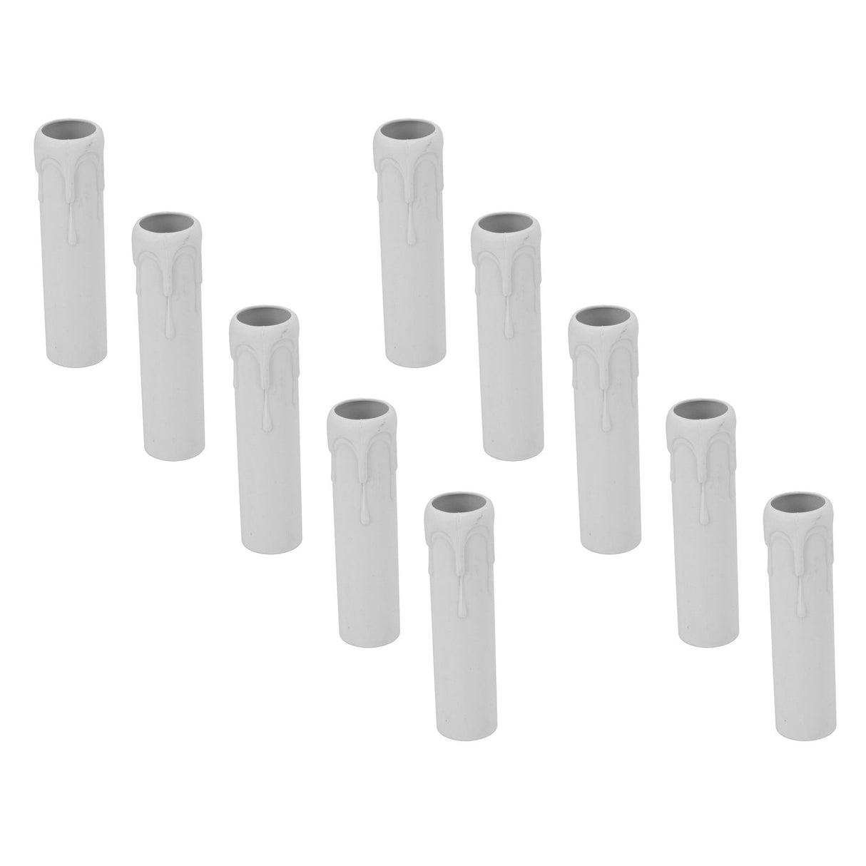 10pcs 4 Inch Candle Covers Sleeves Simulation Vintage Wax Drop Candle Socket Covers for Chandelier White
