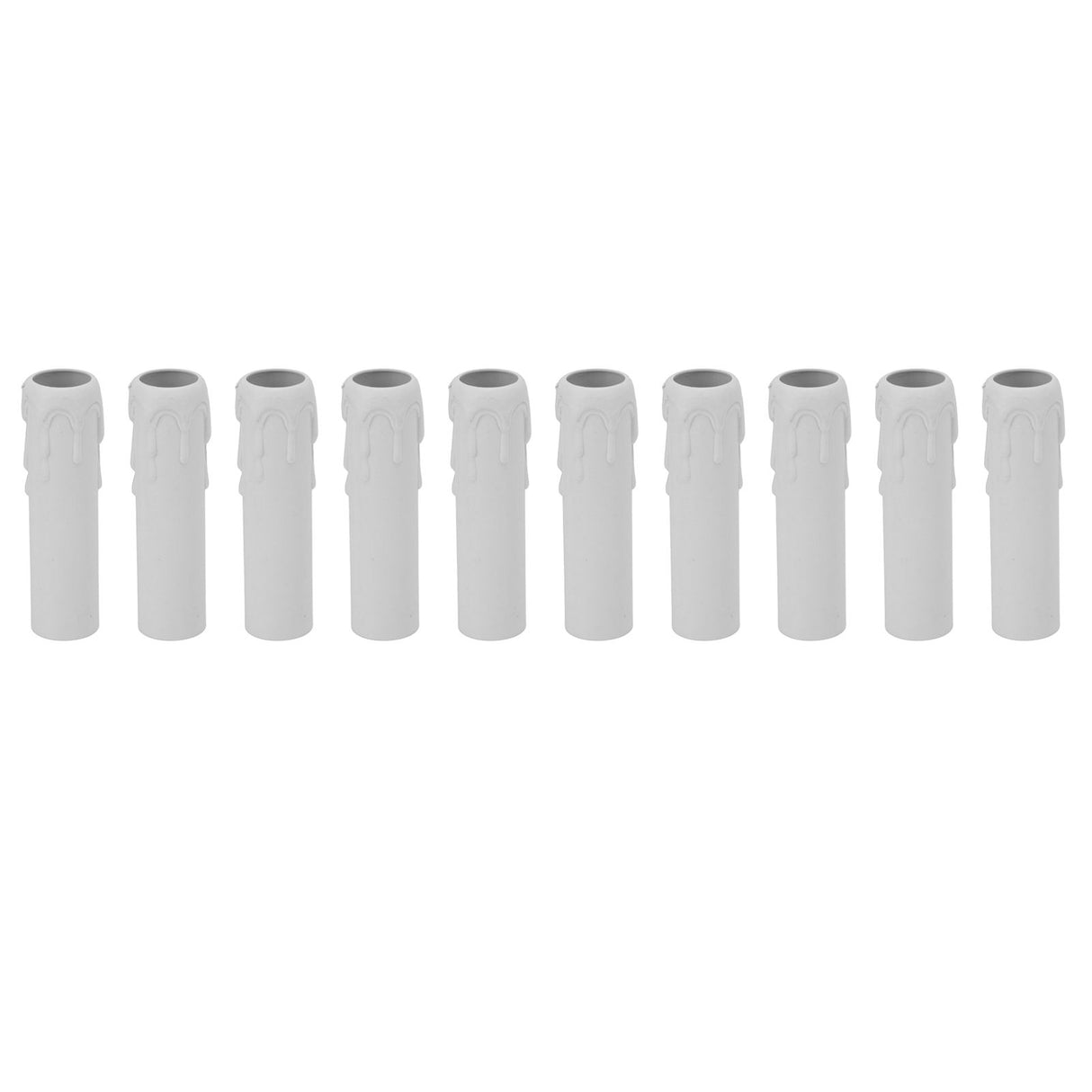 10pcs 4 Inch Candle Covers Sleeves Simulation Vintage Wax Drop Candle Socket Covers for Chandelier White