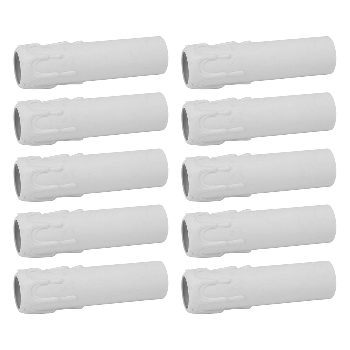 10pcs 4 Inch Candle Covers Sleeves Simulation Vintage Wax Drop Candle Socket Covers for Chandelier White