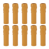 10pcs 4 Inch Candle Covers Sleeves Simulation Vintage Wax Drop Candle Socket Covers for Chandelier Yellow