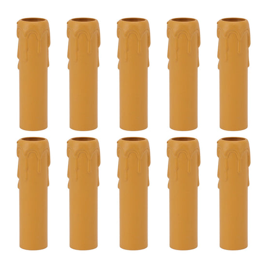10pcs 4 Inch Candle Covers Sleeves Simulation Vintage Wax Drop Candle Socket Covers for Chandelier Yellow