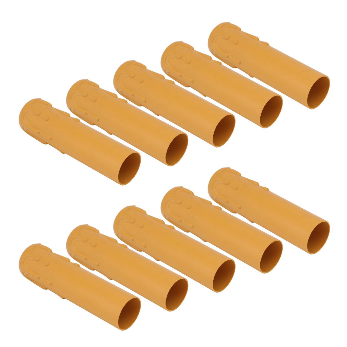 10pcs 4 Inch Candle Covers Sleeves Simulation Vintage Wax Drop Candle Socket Covers for Chandelier Yellow