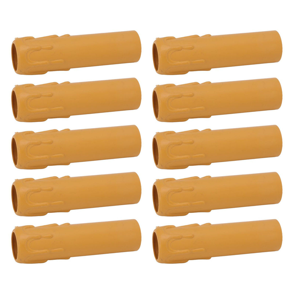 10pcs 4 Inch Candle Covers Sleeves Simulation Vintage Wax Drop Candle Socket Covers for Chandelier Yellow
